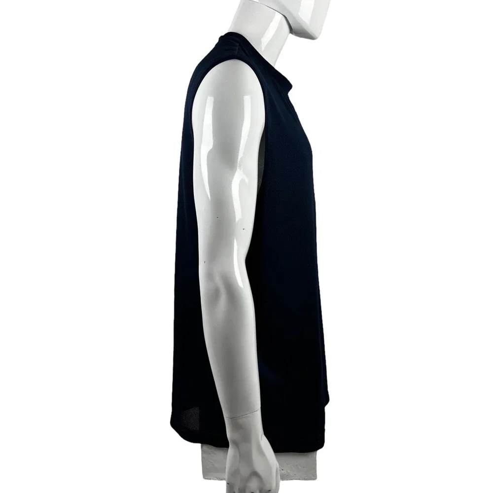 Nike Mens 2XL Shirt Sleeveless Center Swoosh Logo Blue Vintage Y2K EUC